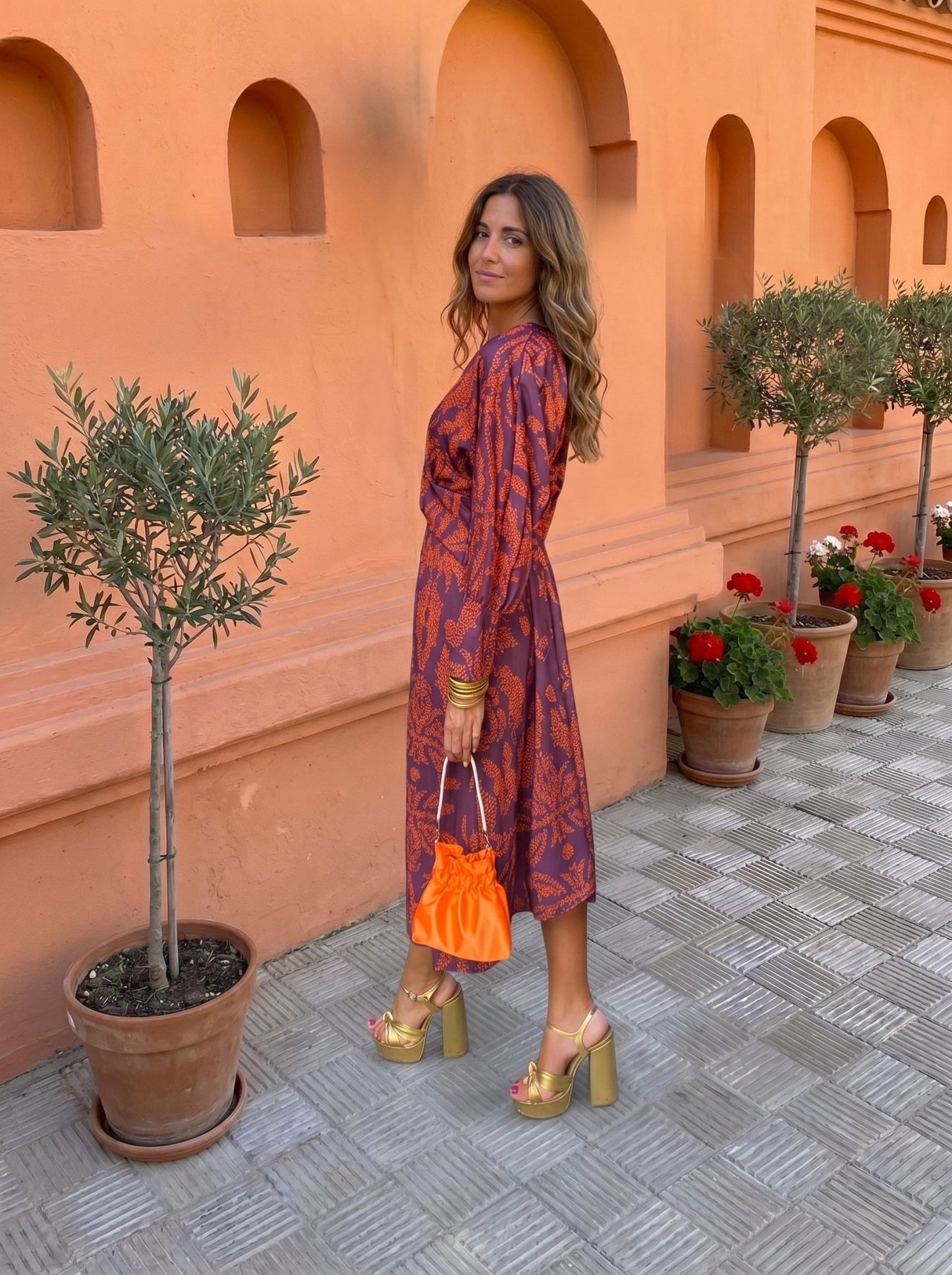 Silvia™ | Vestido midi con estampado - Ebora Store