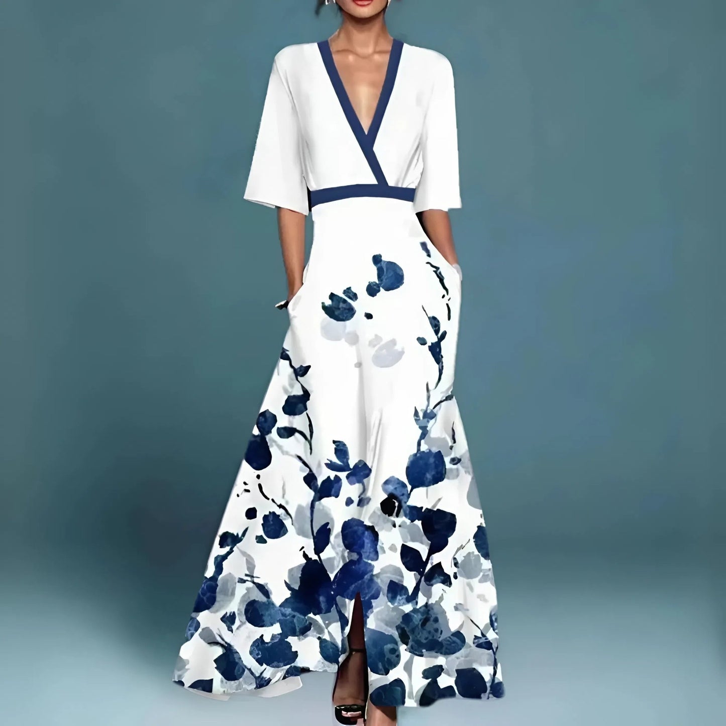 Valentina | Elegante vestido largo con escote profundo - Ebora Store
