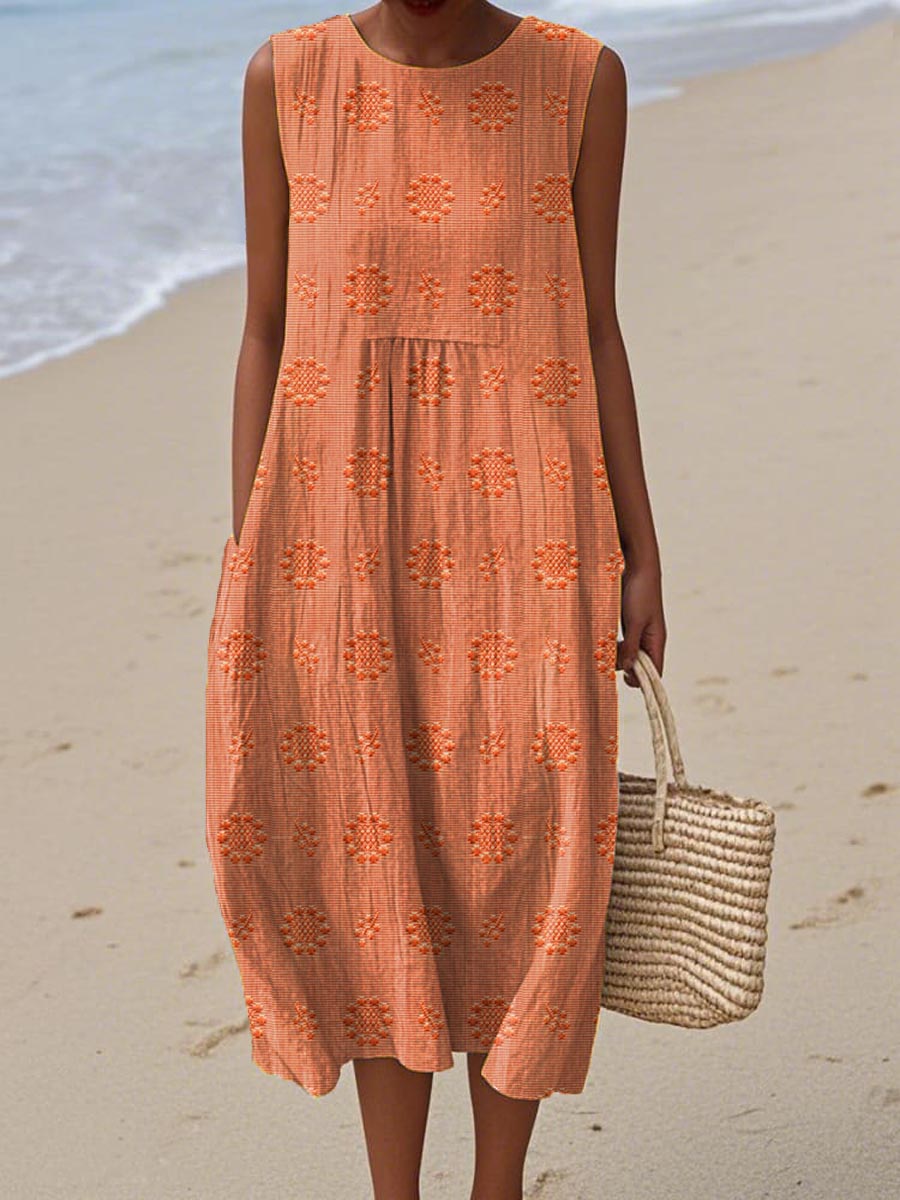 Beatrice - Vestido Elegante Sin Mangas con Bolsillos - Ebora Store