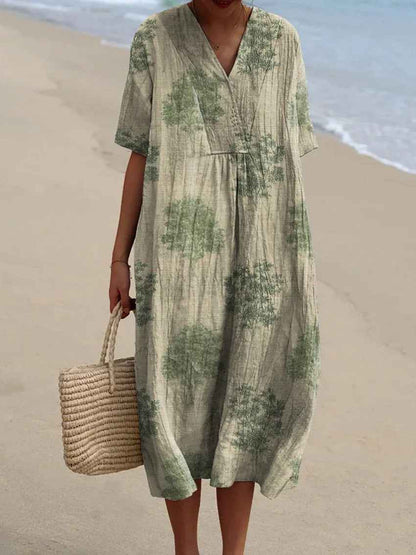 Sammy - Vestido Casual Flowy de Arte Floral Vintage