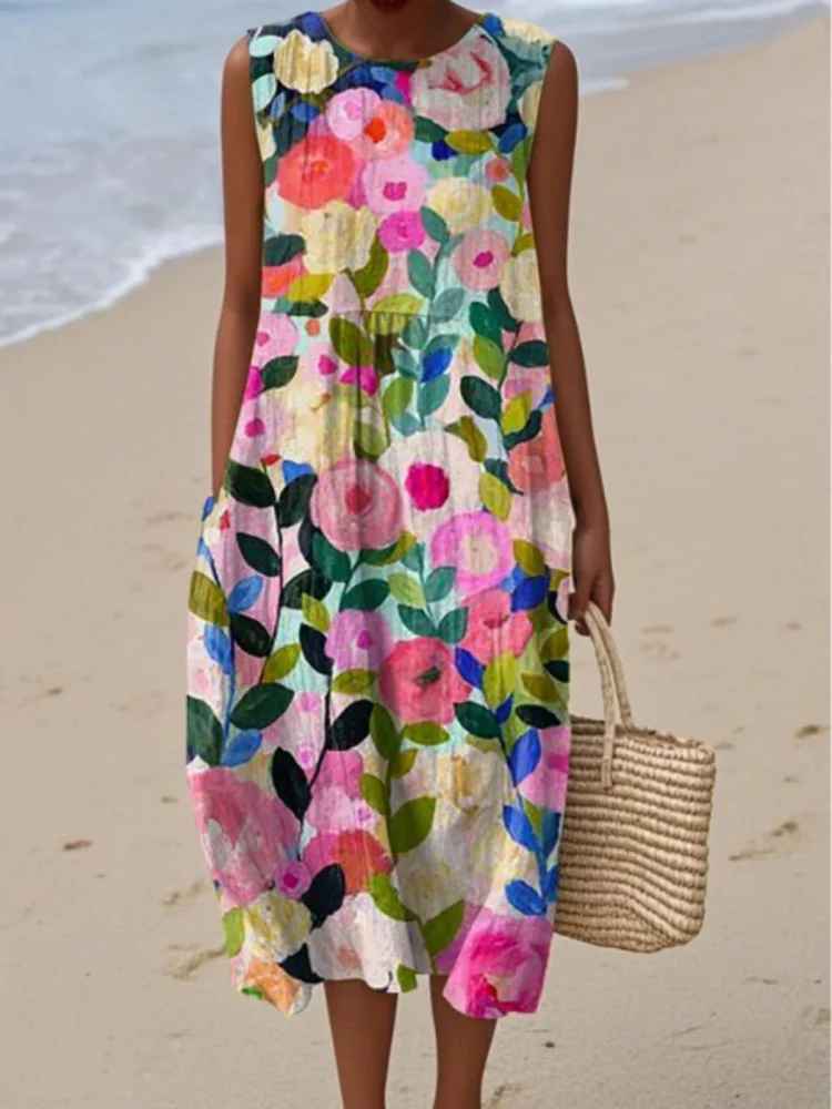 Flora | Vestido Coral Bloom - Ebora Store