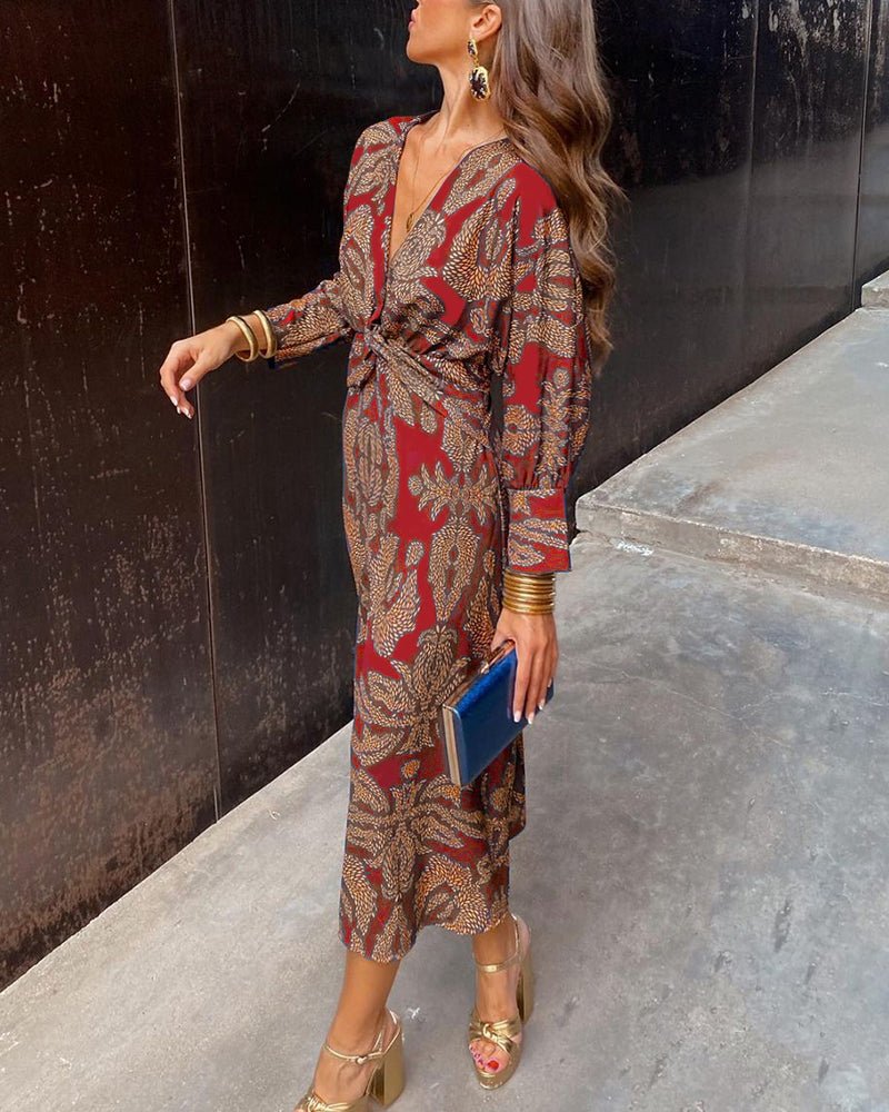 Isadora™ – Vestido Midi Elegante con Estampado de Encanto Atemporal - Ebora Store