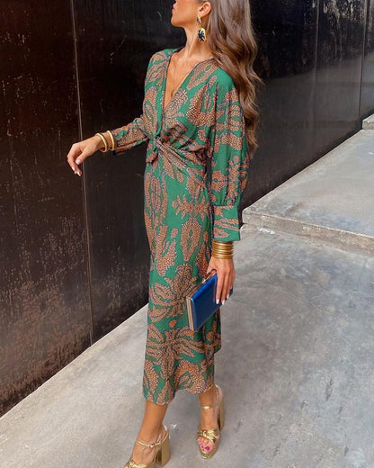 Isadora™ – Vestido Midi Elegante con Estampado de Encanto Atemporal - Ebora Store