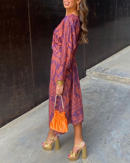 Isadora™ – Vestido Midi Elegante con Estampado de Encanto Atemporal - Ebora Store