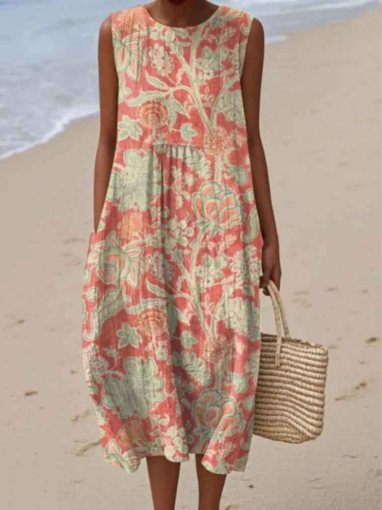 Flora | Vestido Coral Bloom - Ebora Store