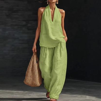 Ainhoa | Conjunto de dos piezas con textura de lino - Ebora Store