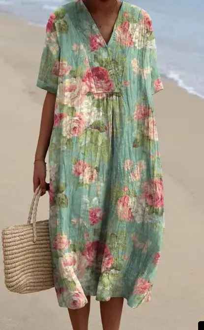 Margaret - Vestido Flowy con Estampado Floral Vibrante