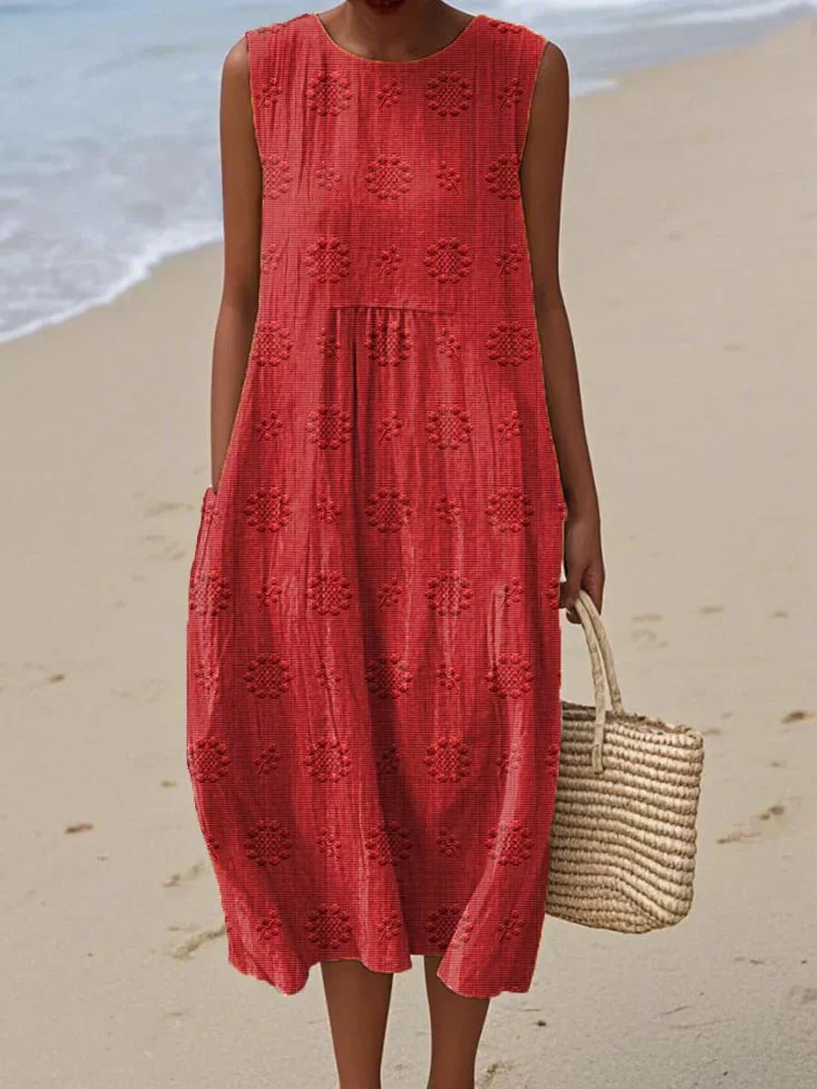 Beatrice - Vestido Elegante Sin Mangas con Bolsillos - Ebora Store