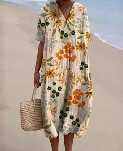 Margaret - Vestido Flowy con Estampado Floral Vibrante