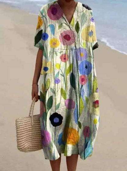 Margaret - Vestido Flowy con Estampado Floral Vibrante
