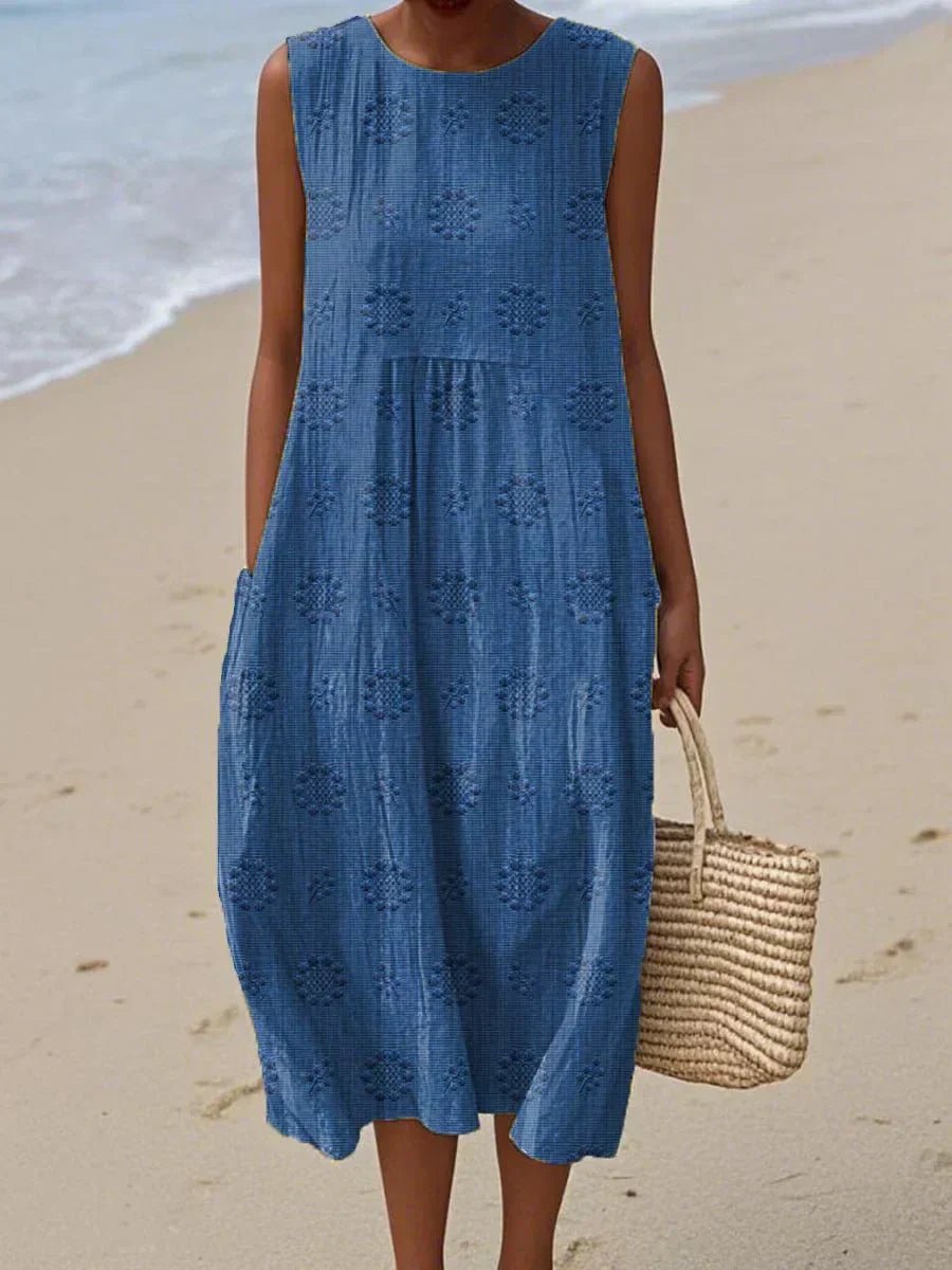 Beatrice - Vestido Elegante Sin Mangas con Bolsillos - Ebora Store