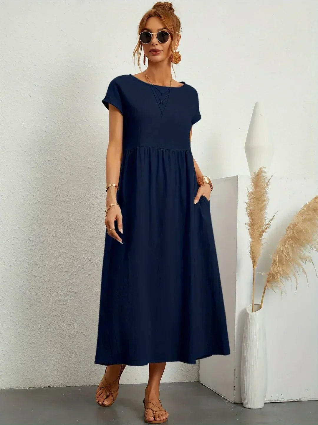 Gabriela™ | Vestido midi fluido de elegancia atemporal - Ebora Store