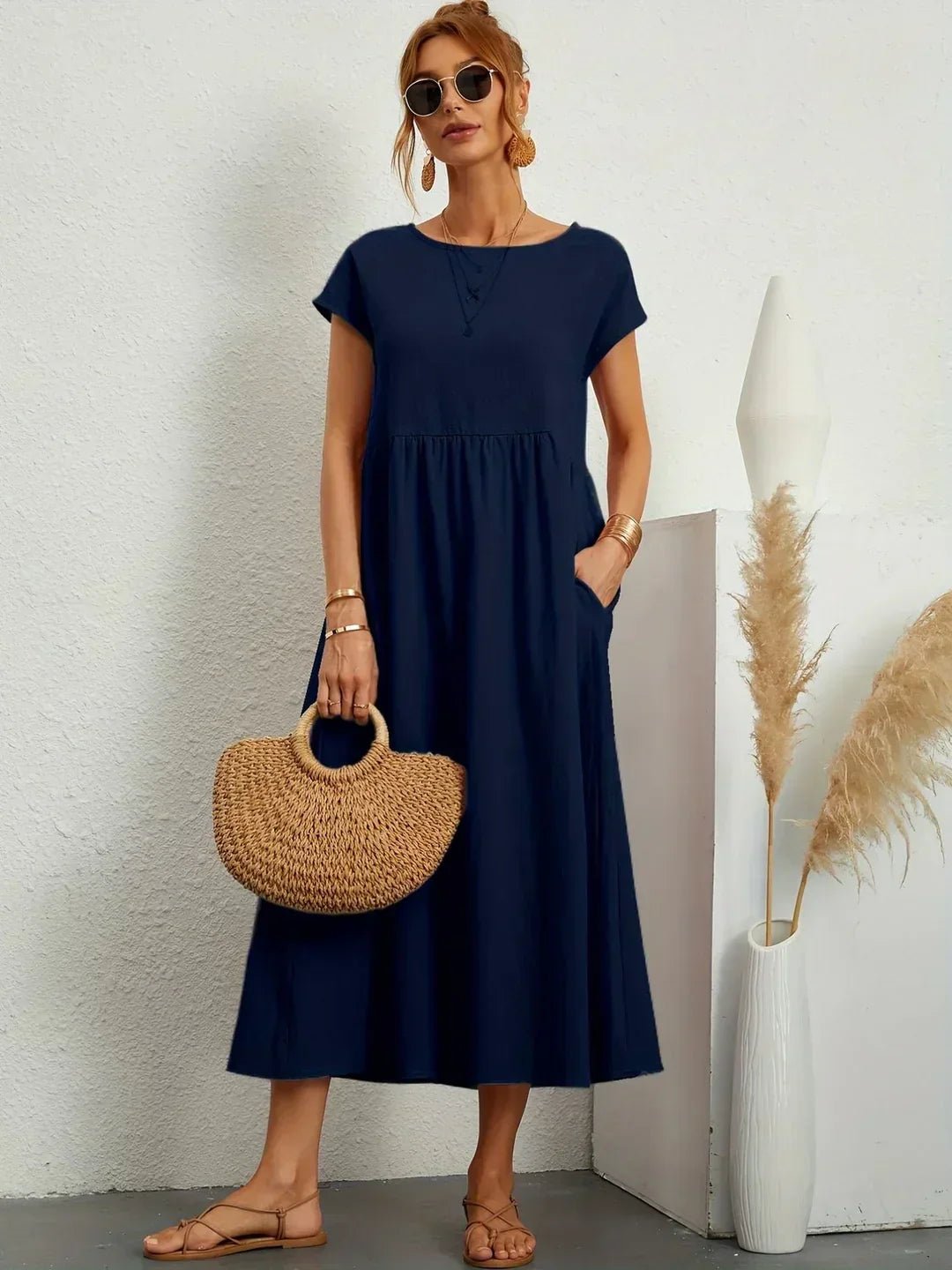 Gabriela™ | Vestido midi fluido de elegancia atemporal - Ebora Store