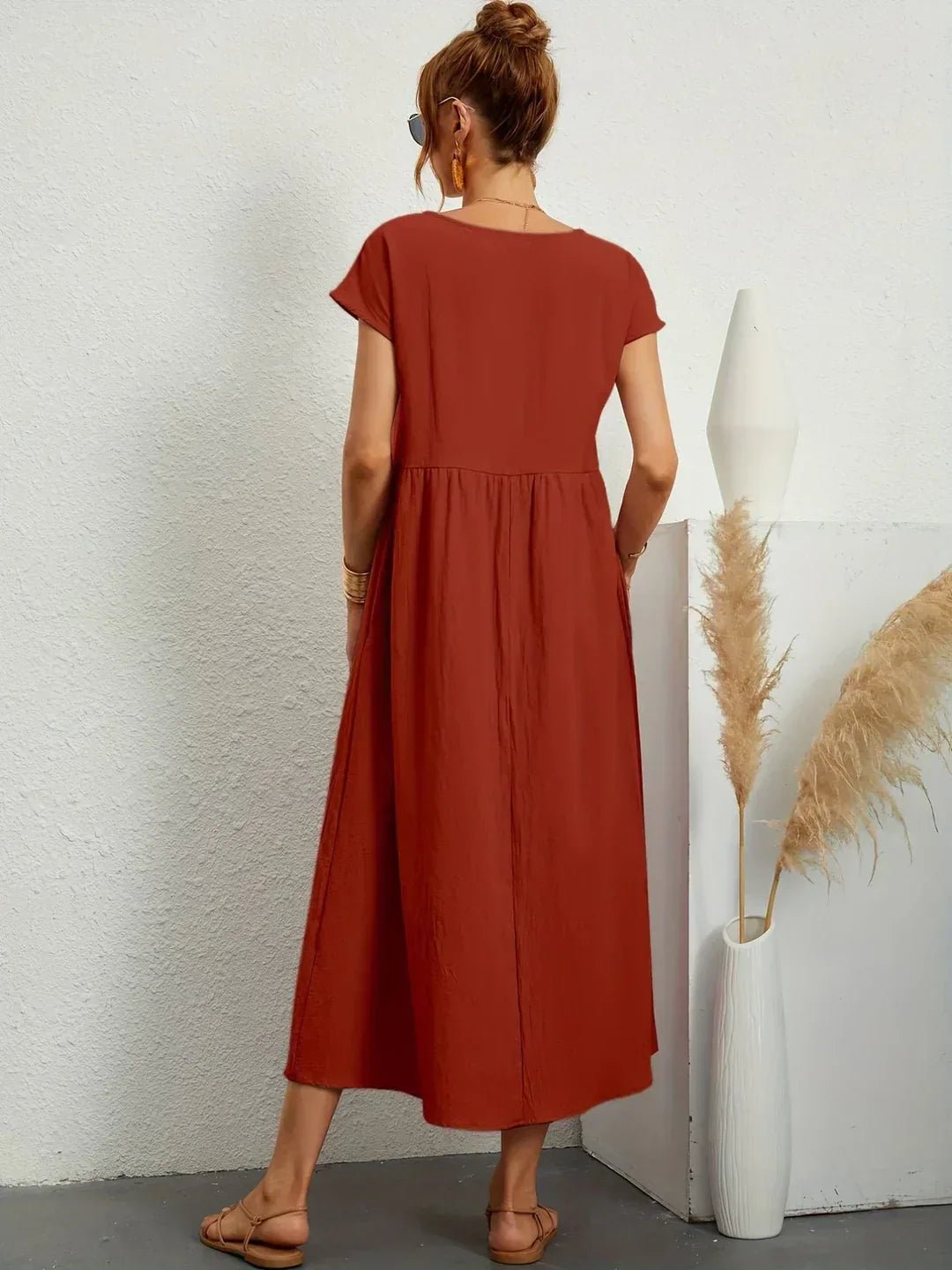 Gabriela™ | Vestido midi fluido de elegancia atemporal - Ebora Store