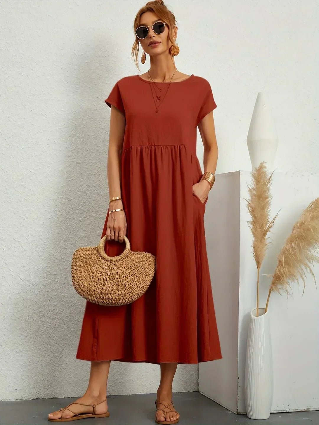 Gabriela™ | Vestido midi fluido de elegancia atemporal - Ebora Store