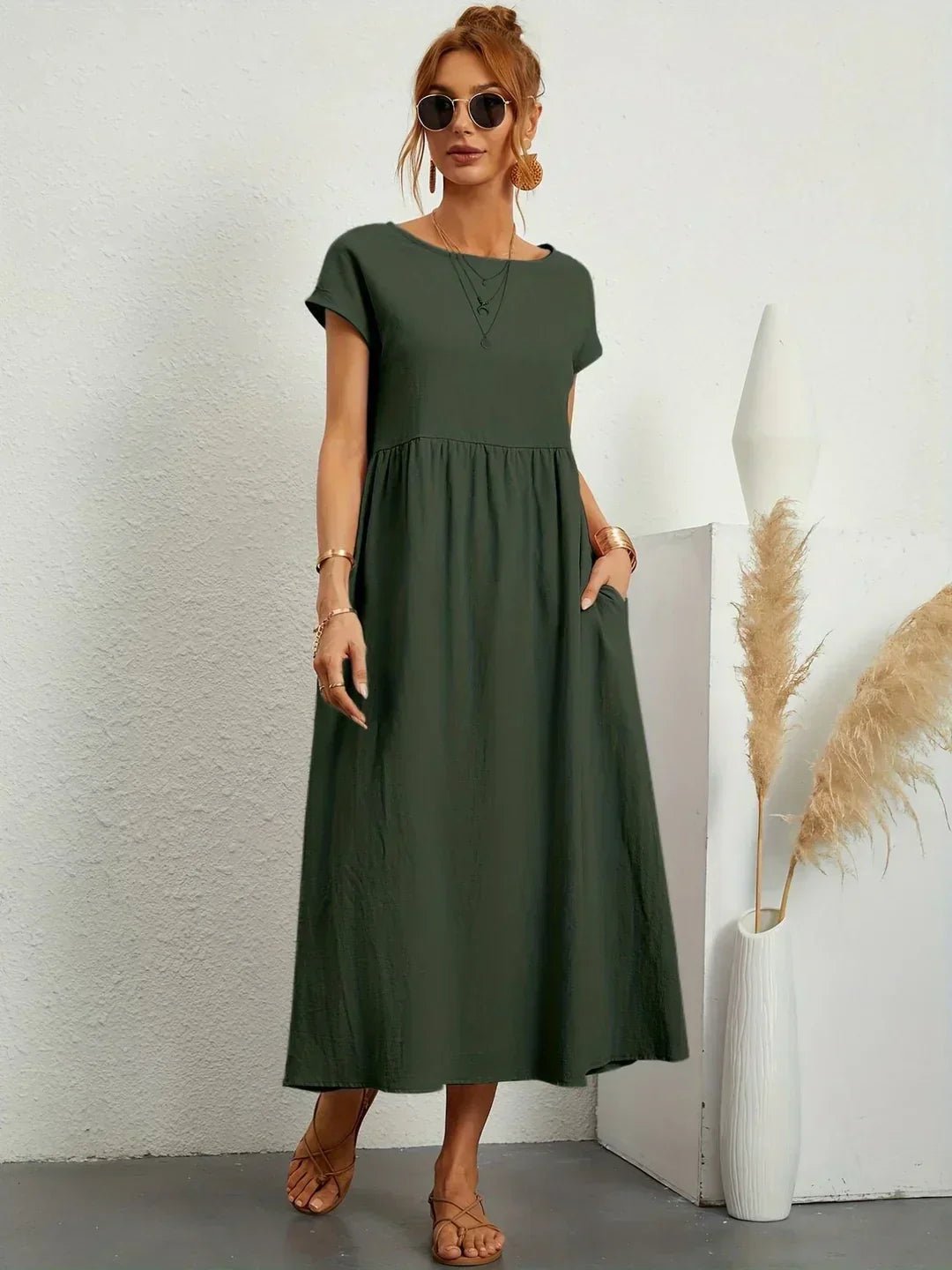 Gabriela™ | Vestido midi fluido de elegancia atemporal - Ebora Store