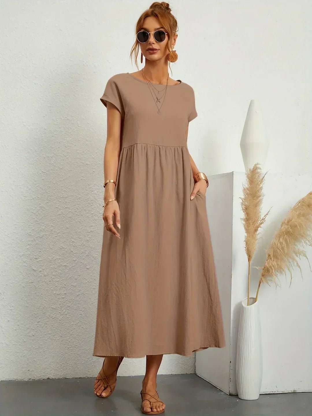 Gabriela™ | Vestido midi fluido de elegancia atemporal - Ebora Store