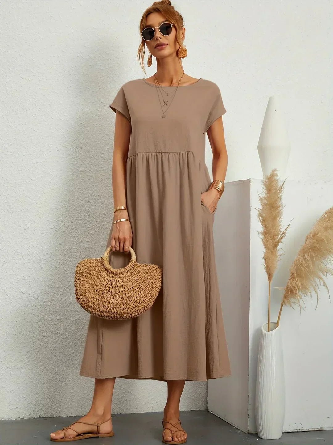 Gabriela™ | Vestido midi fluido de elegancia atemporal - Ebora Store