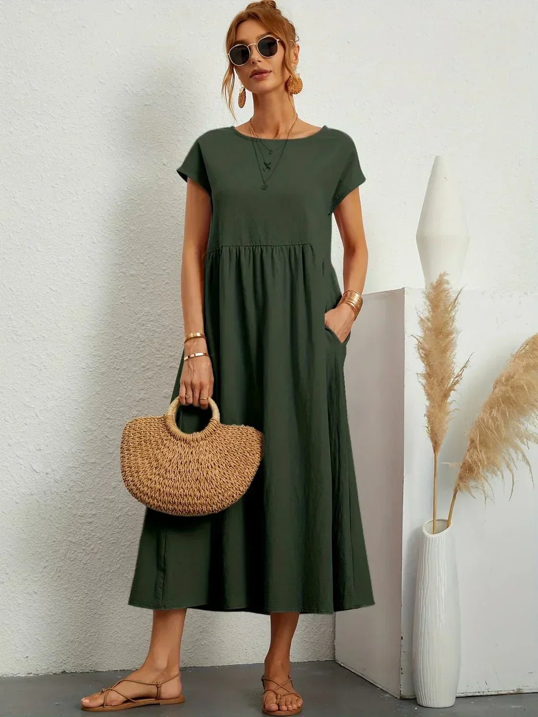 Gabriela™ | Vestido midi fluido de elegancia atemporal - Ebora Store