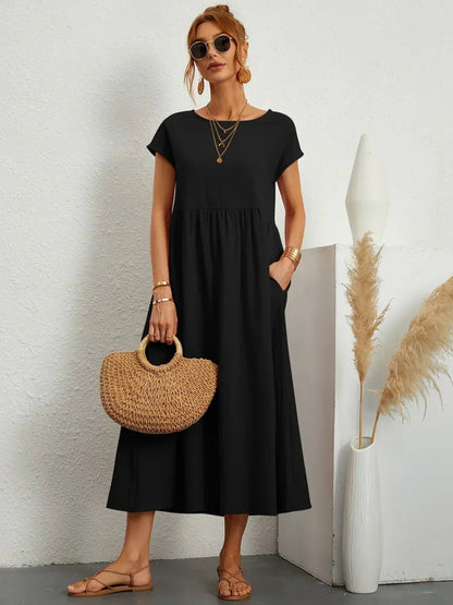 Gabriela™ | Vestido midi fluido de elegancia atemporal - Ebora Store