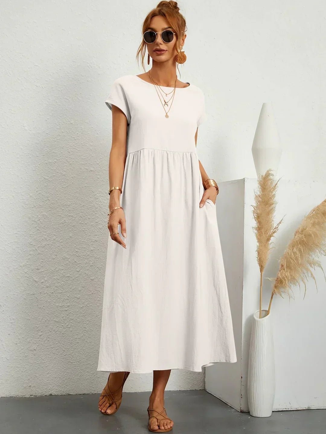 Gabriela™ | Vestido midi fluido de elegancia atemporal - Ebora Store