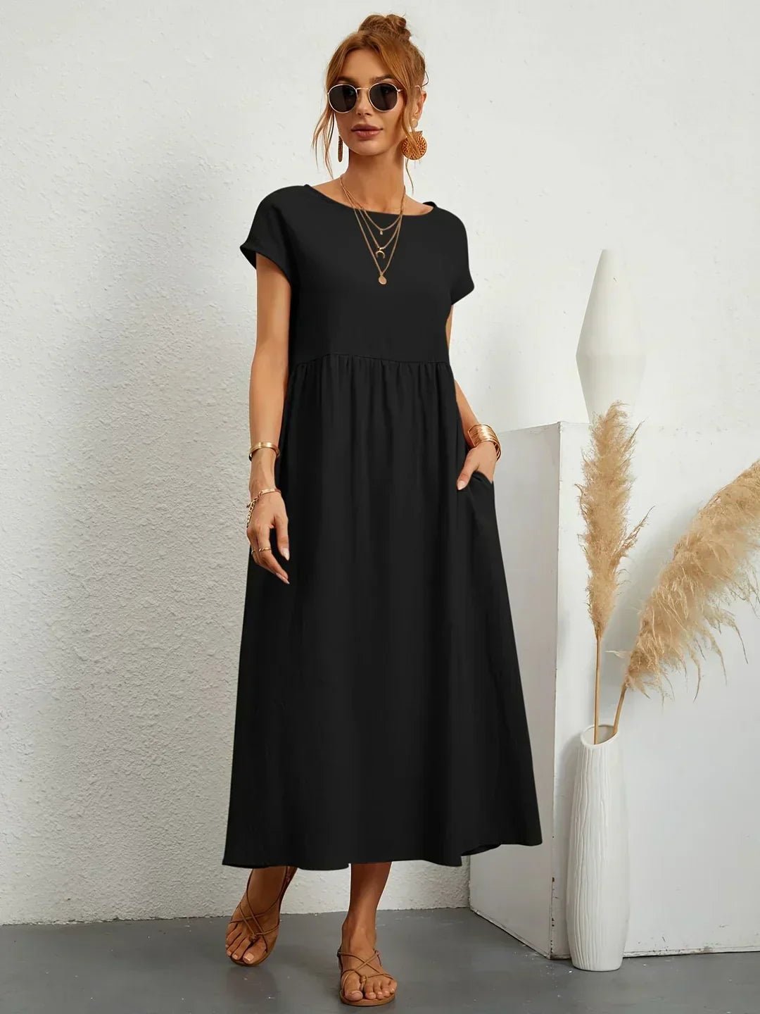 Gabriela™ | Vestido midi fluido de elegancia atemporal - Ebora Store