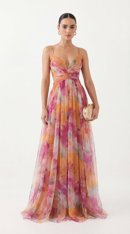 Giselle - vestido largo con estampado floral - Ebora Store