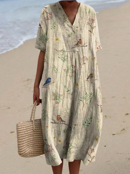 Margaret - Vestido Flowy con Estampado Floral Vibrante