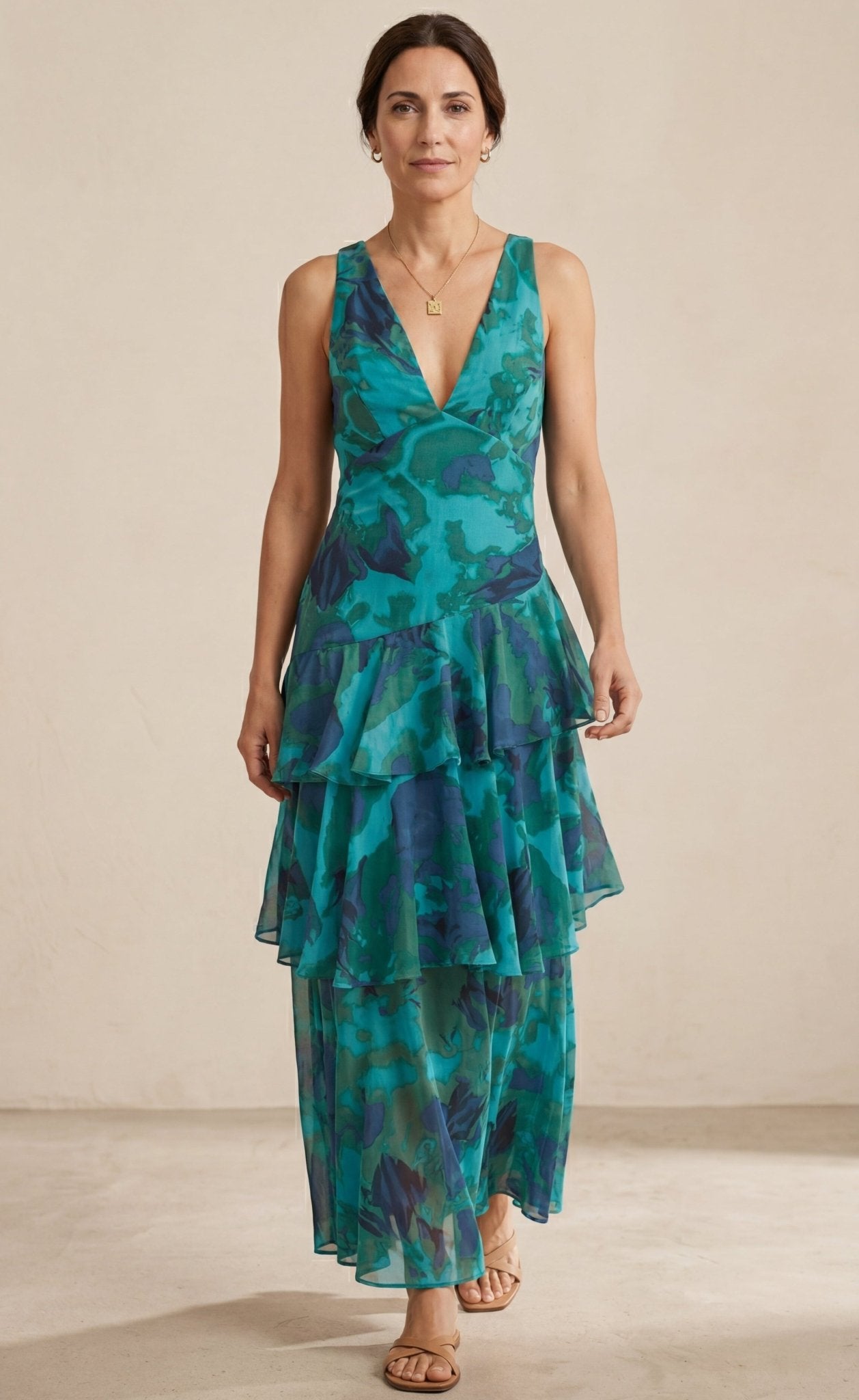 Domenica | Vestido gasa V - Ebora Store