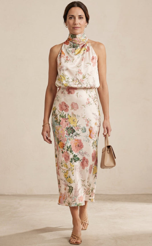 Lisa | Maxi Floral Halter - Ebora Store