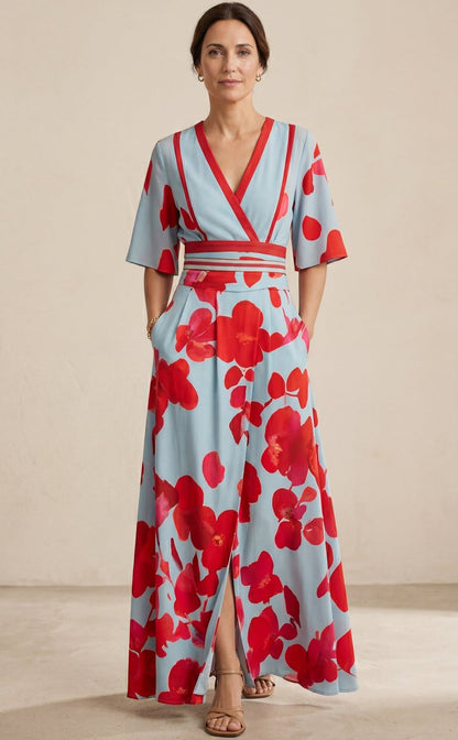 Valentina | Elegante vestido largo con escote profundo - Ebora Store