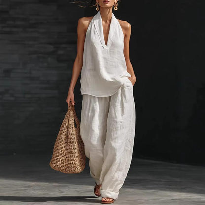 Ainhoa | Conjunto de dos piezas con textura de lino - Ebora Store