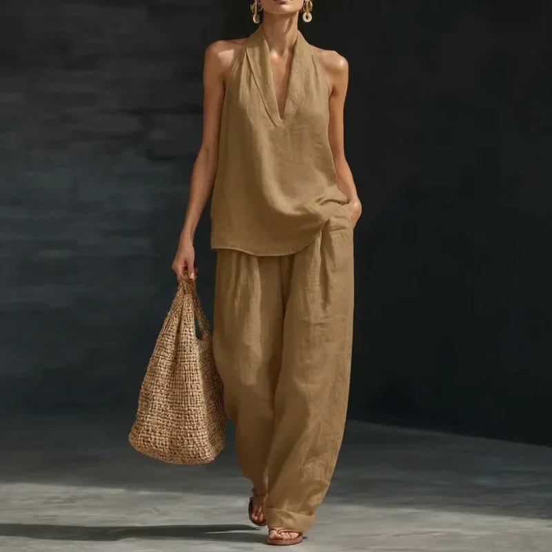 Ainhoa | Conjunto de dos piezas con textura de lino - Ebora Store