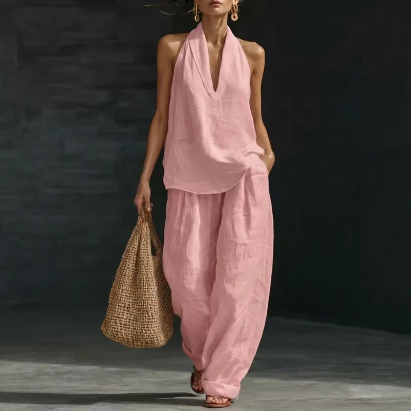 Ainhoa | Conjunto de dos piezas con textura de lino - Ebora Store