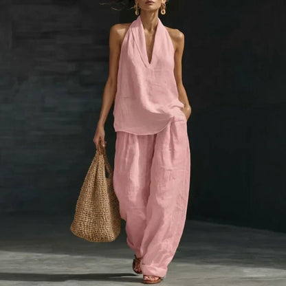 Ainhoa | Conjunto de dos piezas con textura de lino - Ebora Store