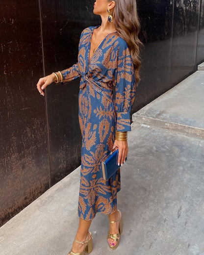 Isadora™ – Vestido Midi Elegante con Estampado de Encanto Atemporal - Ebora Store