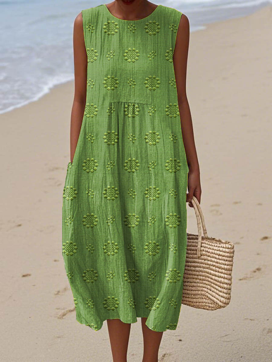 Beatrice - Vestido Elegante Sin Mangas con Bolsillos - Ebora Store