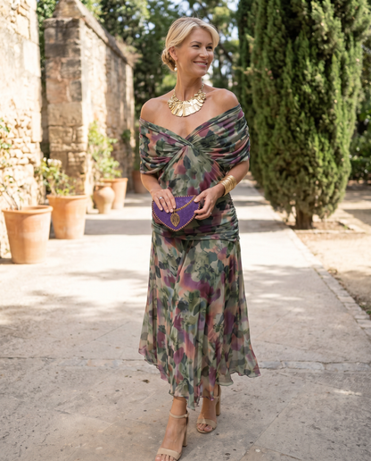 Vestido maxi elegante para fiesta con escote en corazón