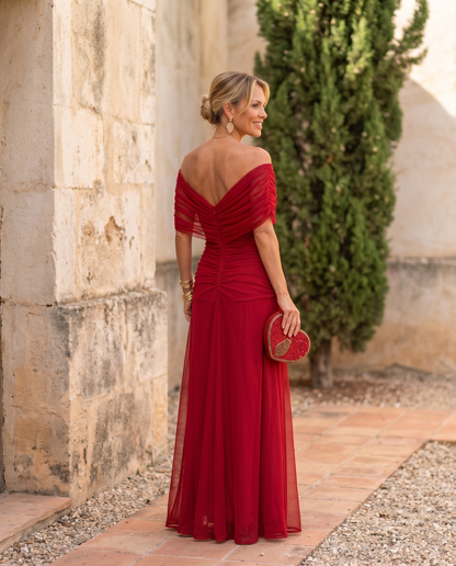 Vestido maxi elegante para fiesta con escote en corazón