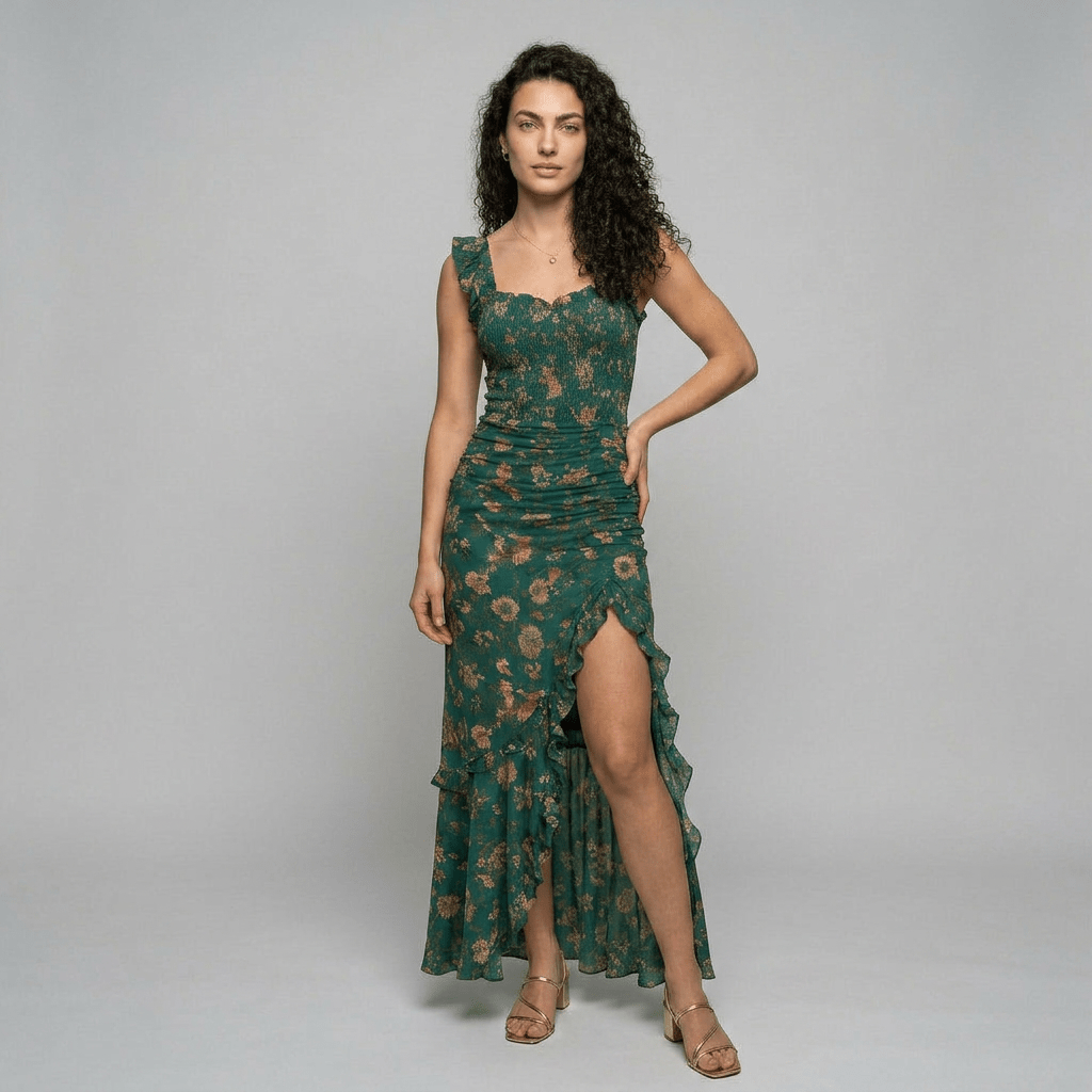 Alba | Vestido largo elegante con abertura - Ebora Store