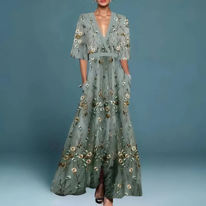 Valentina | Elegante vestido largo con escote profundo - Ebora Store